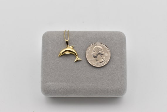 14K Dolphin Pendant Necklace - image 6