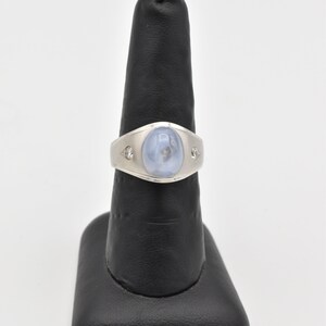 14K White Gold Pale Blue Star Sapphire Ring Number 2264 Size 9 image 1