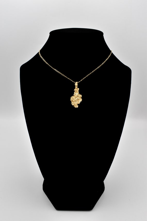 14K Gold Nugget Style Pendant