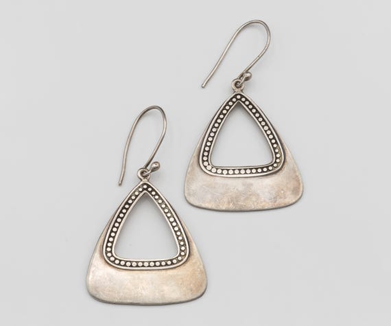 Amparo 925 Sterling Silver Triangular Drop Earrin… - image 2