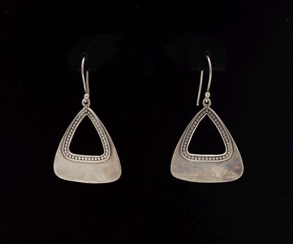 Amparo 925 Sterling Silver Triangular Drop Earrin… - image 1