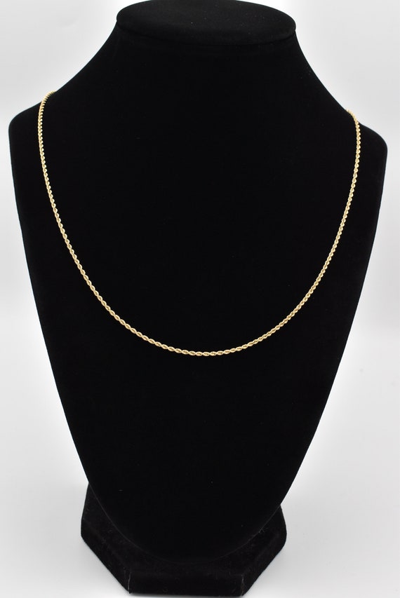 14K Rope Chain Necklace ~ 20 inches - image 2