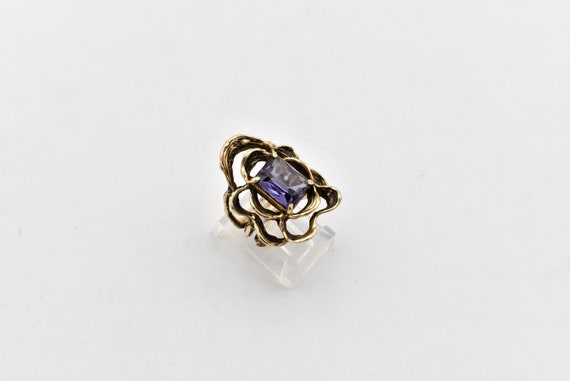 14K Sapphire Artisan Ring - image 3