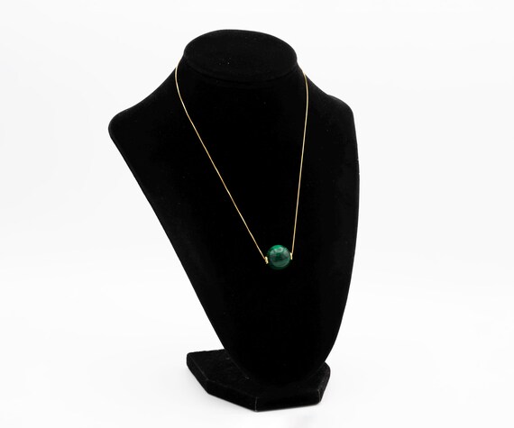 925 Sterling Silver Malachite Adjustable Necklace… - image 2