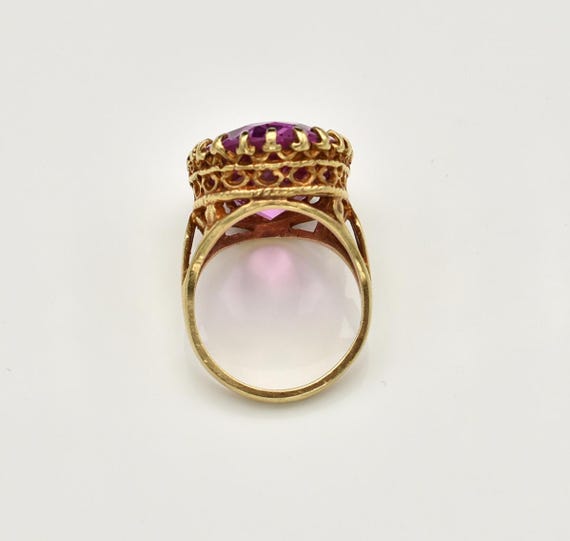 Vintage 10K Large Pink Sapphire Ring ~ Size 5 3/4 View 5