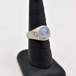 14K White Gold Pale Blue Star Sapphire Ring Number 2264 Size 9 image 2