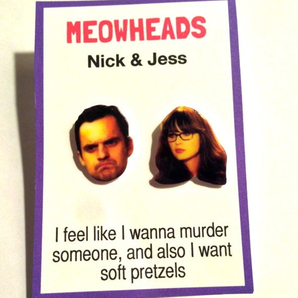 Jess & Nick // New Girl earrings