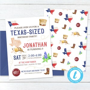 Texas Sized Birthday Invitation Texas Themed Birthday Party - Etsy