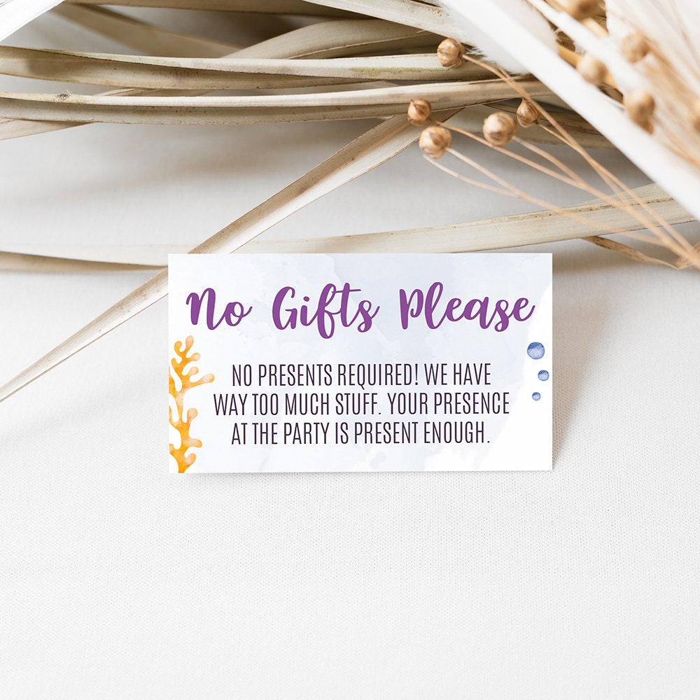 No Gifts Please Insert, Axolotl Birthday, Girls Birthday, No Gifts