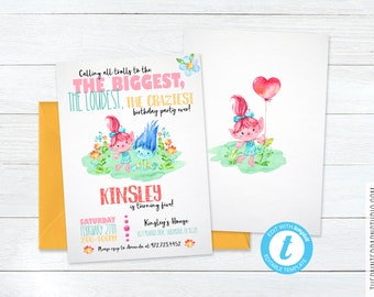 Trolls Invitation Download Etsy France