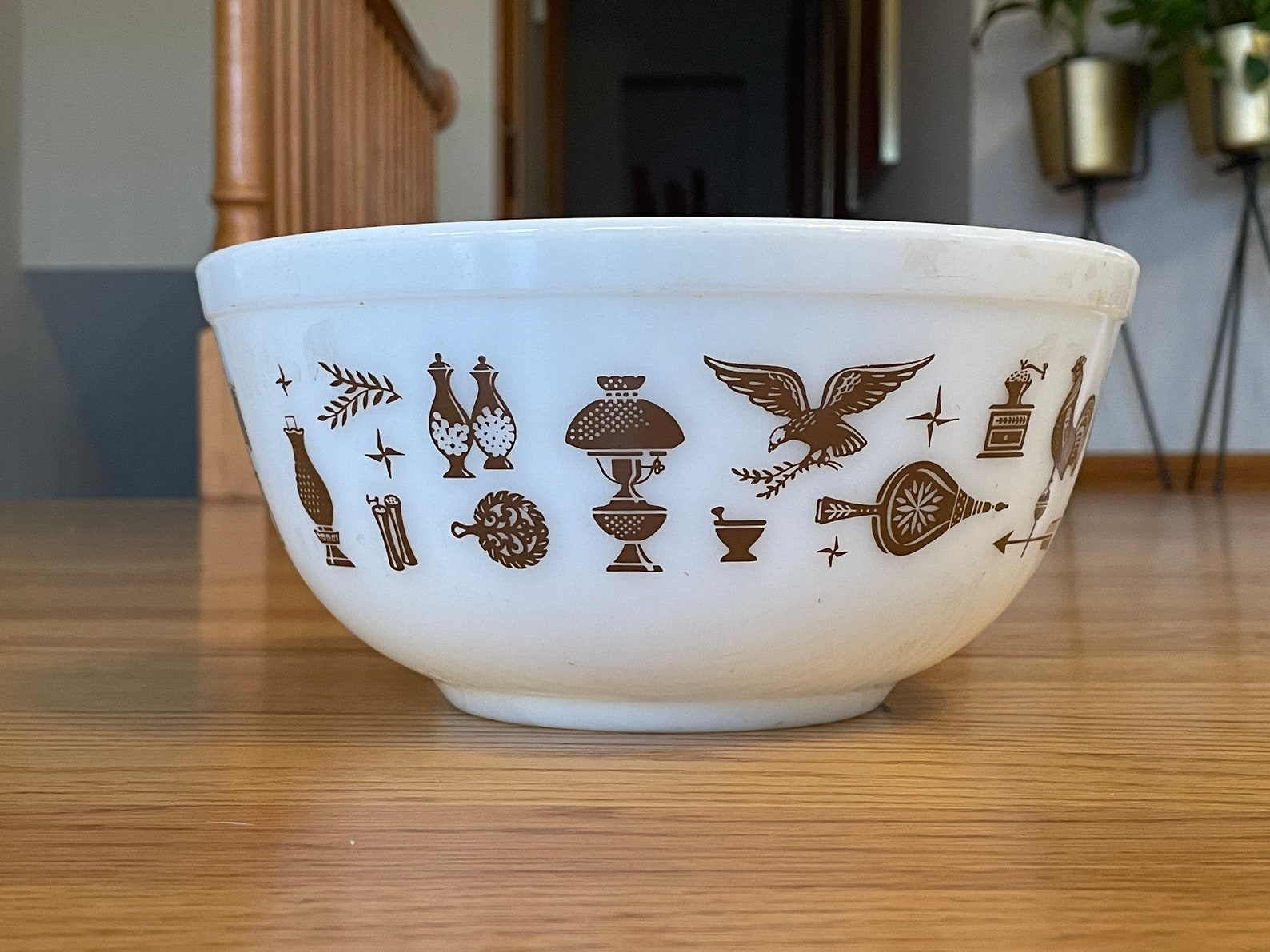Vintage Pyrex Brown Americana 4032.5qt Mixing Nesting Bowl Etsy