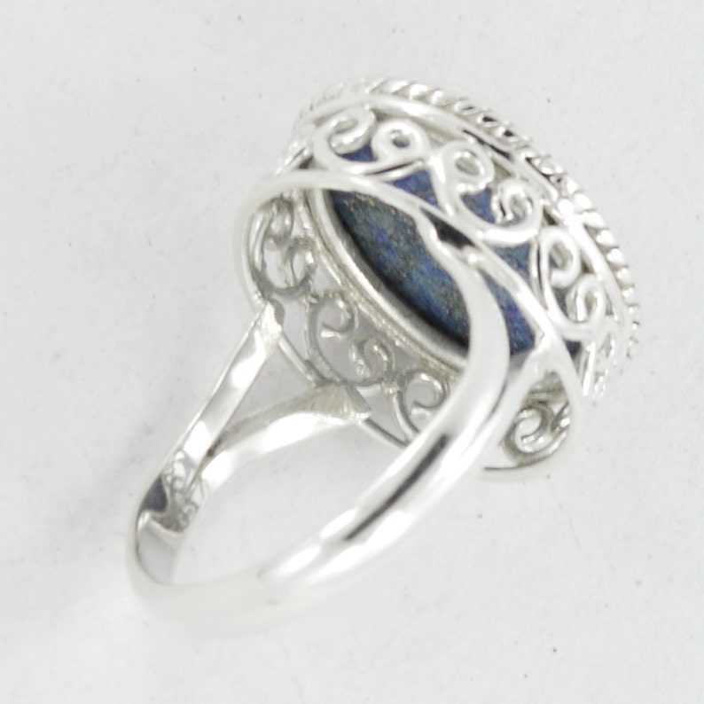 Lapis Lazuli Ring,925 Sterling Lapis Lazuli Ring,Lapis Jewelry,Silver Ring,Gemstone Ring,Blue Stone Ring Anniversary ring Size US available