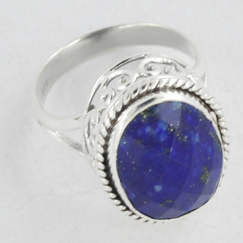 Lapis Lazuli Ring,925 Sterling Lapis Lazuli Ring,Lapis Jewelry,Silver Ring,Gemstone Ring,Blue Stone Ring Anniversary ring Size US available
