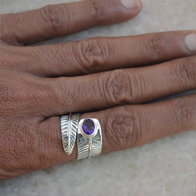 Amethyst Ring,925 /% Sterling Silver Ring,Purple Gemstone Ring Boho Ring,Beautiful Handmade Amethyst Ring,Band Ring,Antique Promise Rings