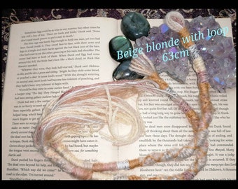 Beige blonde dreadlock hair wrap extensions, hippy boho festival wear