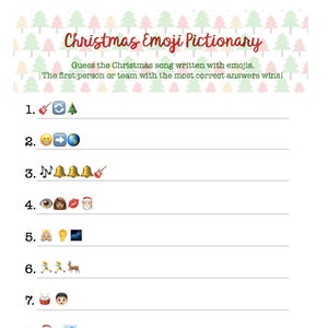 Christmas Emoji Pictionary. Christmas Group Game, Friend Family Fun. - Etsy