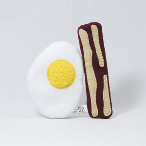 Bacon and Egg Cat Toy Organic Catnip and Crinkle image 1