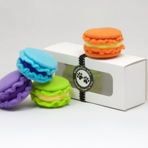 Boxed Gift Set of Four Macaron Organic Catnip Toys