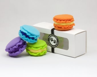 Boxed Gift Set of Four Macaron Organic Catnip Toys