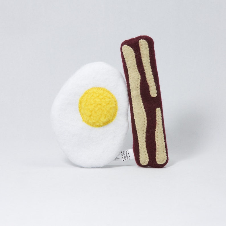 Bacon and Egg Cat Toy Organic Catnip and Crinkle image 1