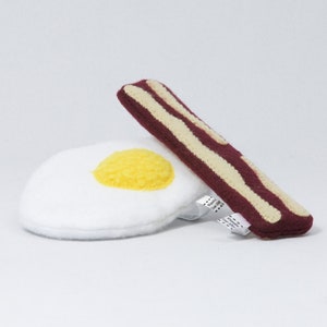 Bacon and Egg Cat Toy Organic Catnip and Crinkle image 3