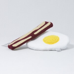Bacon and Egg Cat Toy Organic Catnip and Crinkle image 2