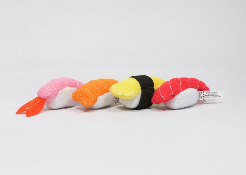 Set of 4 Cat Toy Sushi Stuffed with Organic Catnip Etsy