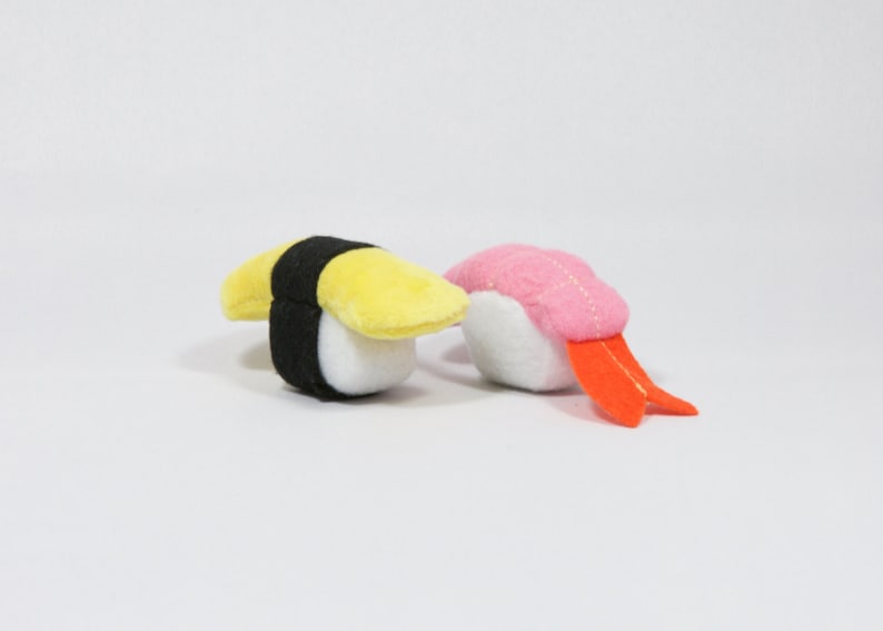 Cat Toy Sushi Set of 2 Stuffed With Organic Catnip Etsy