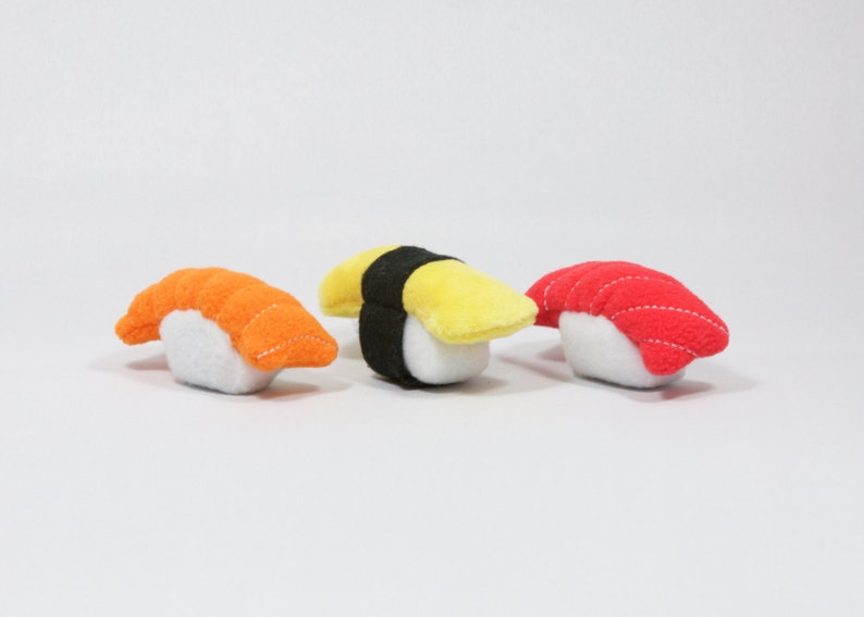 Set of 3 Cat Toy Sushi Stuffed With Organic Catnip | Etsy