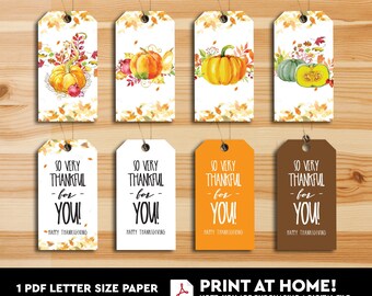 Printable Thanksgiving Gift Tags: Autumn Pumpkin Design (PDF)