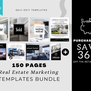 Real Estate Marketing Templates Bundle: Canva Flyers & Social Media (Digital File)