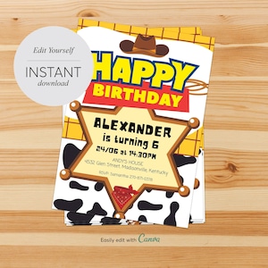 Toy Story Einladung, Toy Story Geburtstagsparty, Toy Story Party, Toy Story Geburtstagseinladung, Woody Buzz Einladung, Instant Download