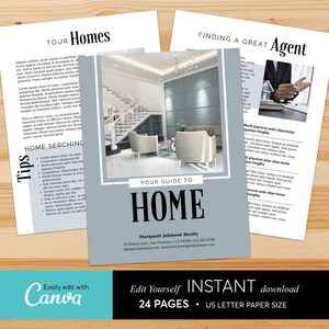 Guida all&#39;acquisto di una casa elegante: modello Canva (24 pagine)
