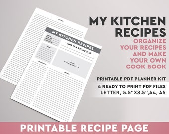 cookbook template etsy