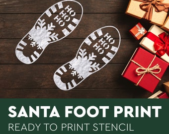 Shoe Print Template Christmas Eve Boot Craftstar Santa S Footprint Stencil