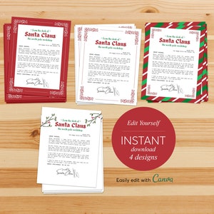 Editable Santa Letter Template: Printable Christmas Message (Instant Download PDF)