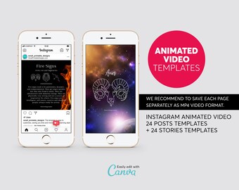 Astrology Social Templates: Zodiac Social Media Kit (Canva)