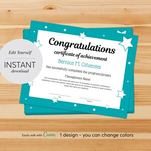 Full Editable Multipurpose Certificate,Printable Certificate Template,Certificate of Achievement Template,Basic Certificate,Instant Download