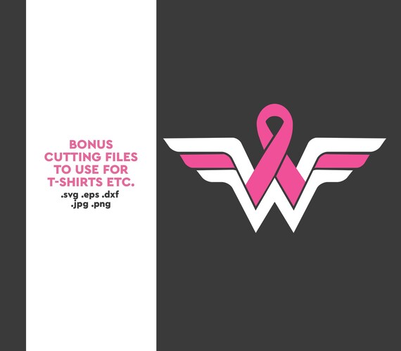 Breast Cancer Invitation Printables Wonder Woman Svg Badge Etsy