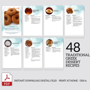 48 Traditional Greek Dessert Recipes Digital Cookbook, Instant Download PDF recipes E-book image 3