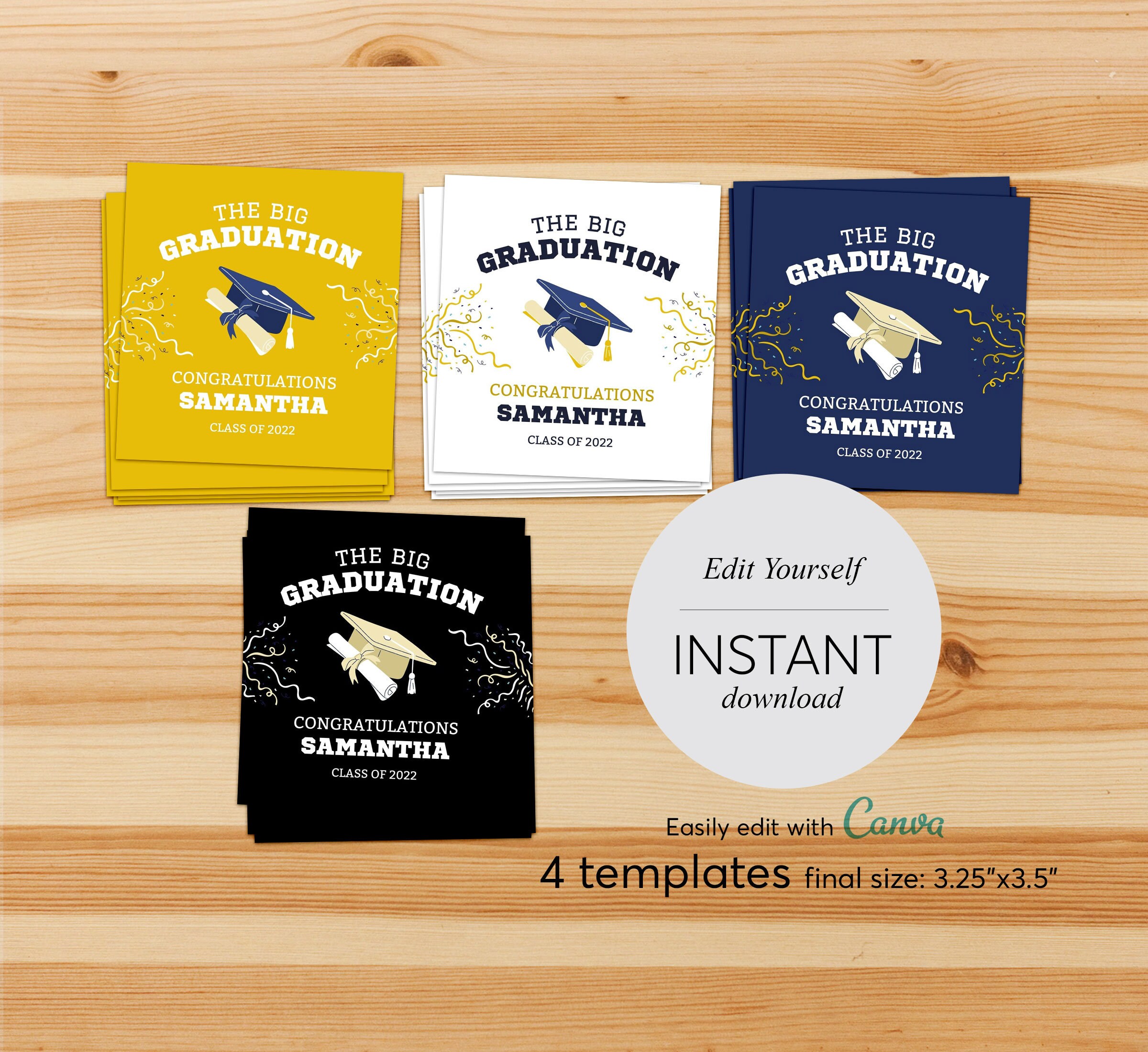 Editable Graduation Beer Labels: Canva Template (digital Download) - Etsy