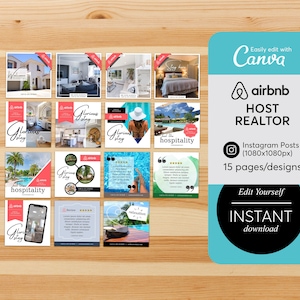 15 Simple Airbnb Instagram Posts Home Host Instagram Posts, Real Estate Social Media Post, Instagram Post Template, Canva Template
