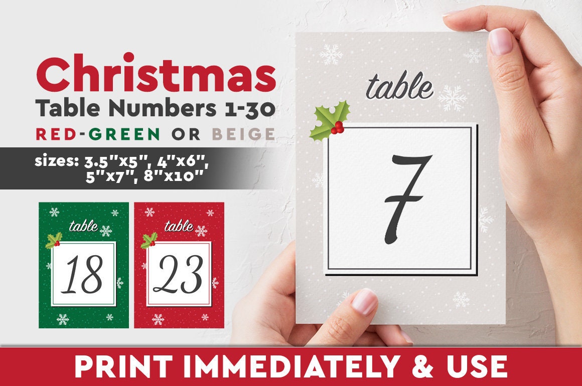 christmas-event-wedding-table-numbers-printable-table-numbers-1-30-instant-download-ready-to-print-pdf-etsy for Free Printable Christmas Numbers 1 30 Christmas Event & Wedding Table Numbers, Printable Table Numbers 1-30, Instant Download, Ready to Print PDF - Etsy for Free Printable Christmas Numbers 1 30