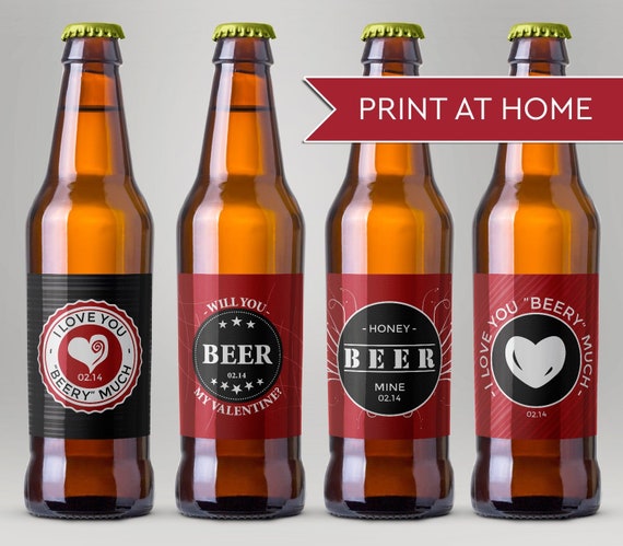 valentine beer printable labels