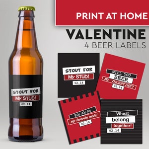 Valentine Beer Printable Labels, DIY Beer Labels, Beer Mine, Will You ...