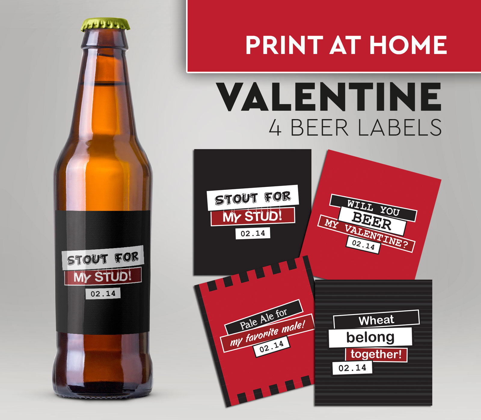 Valentine Beer Printable Labels, DIY Beer Labels, Beer Mine, Will You ...