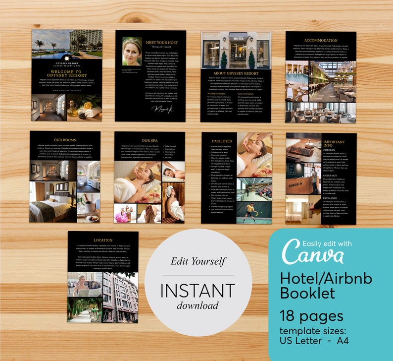 18 Pages Airbnb Hotel Host Guide Welcome Book Home Rental Guidebook Vacation Guide Welcome Guide, Self-Edit Canva Template image 2