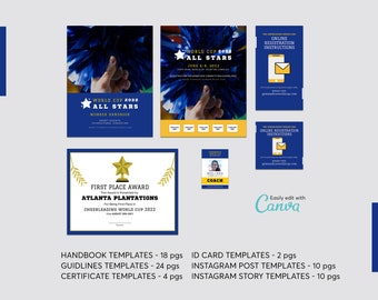 Cheerleading Handbook & Instagram Templates: Canva Editable (Digital File)