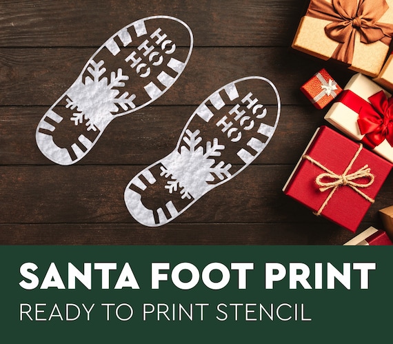 Santa Boot Print, Santa Stencil, Santa Shoe Print, DIY Christmas, Santa  Footprint. 