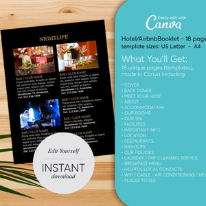 18 Pages Airbnb Hotel Host Guide Welcome Book Home Rental Guidebook Vacation Guide Welcome Guide, Self-Edit Canva Template image 7